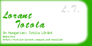 lorant totola business card